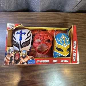 RARE Wwe 2013 Superstar Mask 3-Pack Rey Mysterio Kane Sin Cara Mattel - Picture 1 of 12