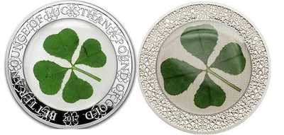 2x1oz Palau 2017 &2019 4-leaf clover Ounce of Luck Proof Silver Coin lot - Image 1 of 4