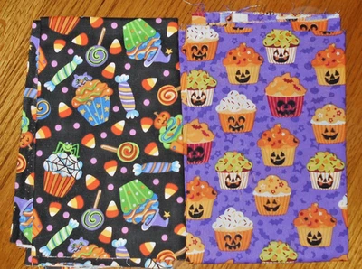 NEW Vintage Quilting Fabric Mixed Lot Halloween Yummy Treats Cupcakes Cotton - Image 1 of 3