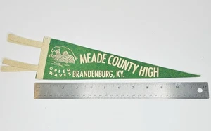 Mead County High, Brandenburg, KY 12”  Green Waves High School Pennant. 1950’s - Picture 1 of 2