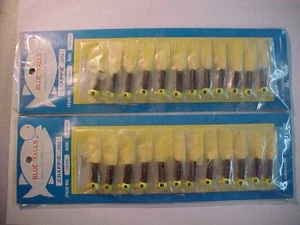 24 NEW 1/8 OZ ICE HAIR JIGS LEAD HEADS MARABOU FISHING ice - Picture 1 of 6