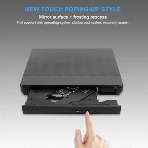 Black USB 3.0 Burner External Optical Drive DVD Writer PC Accessory Type C B NEW - Afbeelding 1 van 12