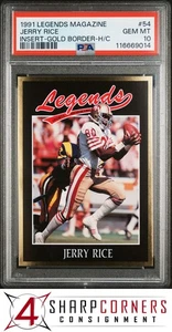 1991 LEGENDS MAGAZINE INSERT HAND CUT #54 JERRY RICE GOLD BORDER  PSA 10 - Picture 1 of 2