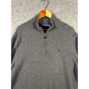 Polo Ralph Lauren 3XLT Grau 100%Merinowolle 1/4 Zip Pullover Pulli Langarm - Bild 1 von 10