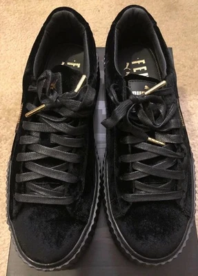 Tênis Feminino Puma Rihanna Creeper Veludo 2016 em Ouro Preto Tamanho 9.5 - Imagem 1 de 4