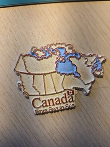 Vintage Canada From Sea To Sea State Rubber Magnet State Map Collectible - Picture 1 of 3