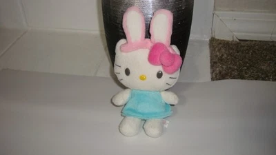 Sanrio Plush Hello Kitty Mini Small 5" - 6" EASTER Bunny Blue Dress Ears - Image 1 of 4