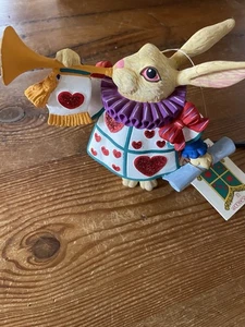 DEPT 56 Alice im Wunderland Ornament White Rabbit Hearts Rare Vintage 1993 - Bild 1 von 9
