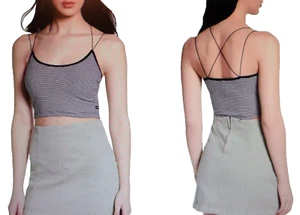 Nordstrom LiRA striped crop tank camisole top strappy black white new NWT tag S - Picture 1 of 7