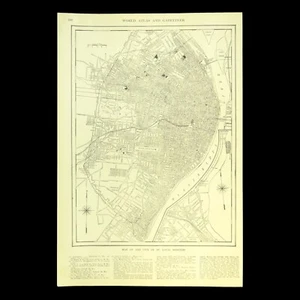 Vintage ST LOUIS Map Street City Wall Art Missouri Original Antique - Picture 1 of 6