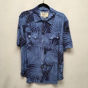 Free People x Sandrine Rose Womens Blue Tropical Button Up Short Sleeve Shirt L - Picture 1 of 12