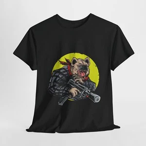 Edgy Graphic Tee, Cool Bear Cotton Tee, Animal Lover, Statement T-Shirt, Style - Picture 1 of 6