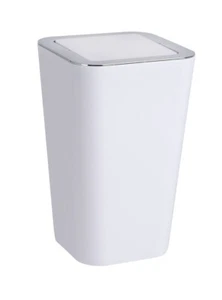 WENKO Mülleimer Kunstoffeimer 6 L Schwingdeckel Abfall Bad WC Küche Candy white - Bild 1 von 9
