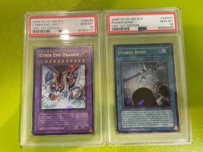 PSA 10 Cyber End Dragon AE036 Power Bond AE037 1st ED Ultra Rare YuGiOh English - Image 1 of 4