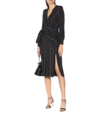 100% AUTH NWT $1,595 Altuzarra “Sparks” Silk Dress, Black& Silver, FR36 / US2 - Image 1 of 4