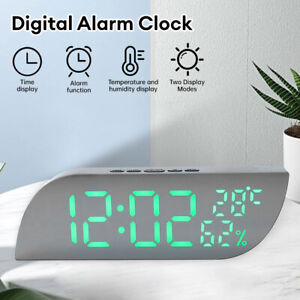 Réveil d'alarme numérique DEL horloge de bureau contrôle du son heure écran température USB
