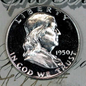 * 1950-P ULTRA DCAM * PRISTINE+ GEM BU PROOF FRANKLIN HALF-DOLLAR * - Picture 1 of 3