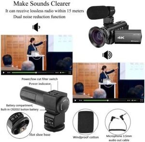 Melcam 4K 48MP Digital Camera: 16X Zoom, Wi-Fi, Night Vision, 32GB SD Card *Best - Picture 1 of 6