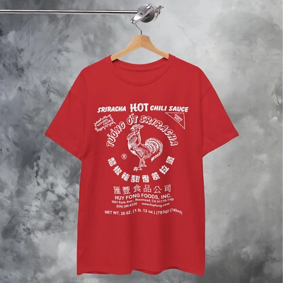 Camiseta Spicy Rooster Sriracha Hot Sauce Label, Camiseta Unisex Foto 1 de 3