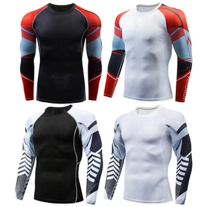 Camicia a compressione uomo strato base top sportivo maniche lunghe palestra asciugatura rapida - Foto 1 di 23