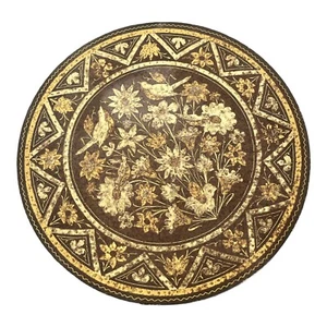 VINTAGE METAL DISH/TRAY SMALL FOOTED DECORATIVE PLATE - Picture 1 of 4