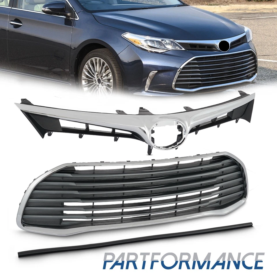 Front Bumper Upper Grille & Lower Grille Chrome For 2016 2017 2018 Toyota Avalon Foto 1 de 4
