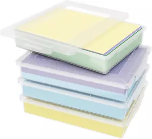 4 Pack Plastic Multi-Purpose Storage Box with Latching Lids, Clear A4 Paper - Picture 1 of 9
