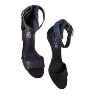 Sandalias Lauren Ralph Lauren punta abierta con tiras talla 8,5 azules - Imagen 1 de 5