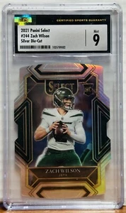2021 Panini Select 244 Zach Wilson Silver Die Cut CSG Mint 9 New York Jets - Picture 1 of 2