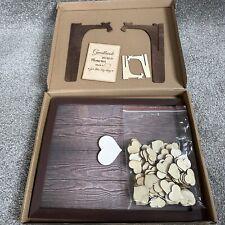 Personalised Wedding Guest Book Alternative 100 Wooden Hearts Drop Frame