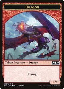 10 Token Cards - DRAGON Tokens - Core Set 2019 (M19) - Magic MTG FTG - Picture 1 of 1