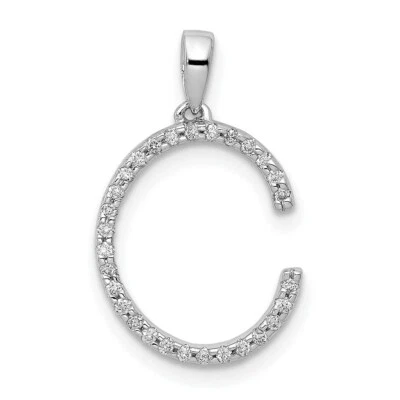 14k White Gold Diamond Initial C Pendant - Image 1 of 4