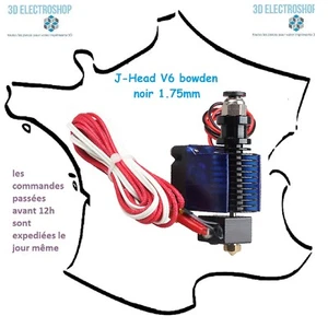 j-head V6 bowden noir 1.75mm avec kit refroidissement - Imagen 1 de 2