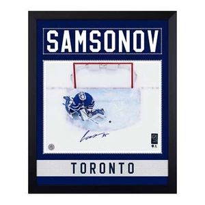 Ilya Samsonov Signed Toronto Maple Leafs Name Bar 19x23 Frame - Bild 1 von 1