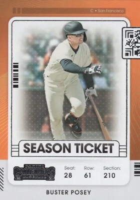 2021 Panini Contenders Season Ticket #34 Buster Posey Giants {BOX 22 C3} - Image 1 of 4