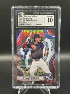2024 Bowman's Best - Top Prospects Dylan Crews #TP-30 Refractor (RC) CGC 10 - Picture 1 of 2