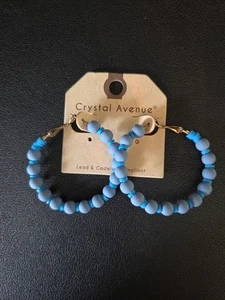 Crystal Avenue Creolen mit blauen Perlen - Bild 1 von 4