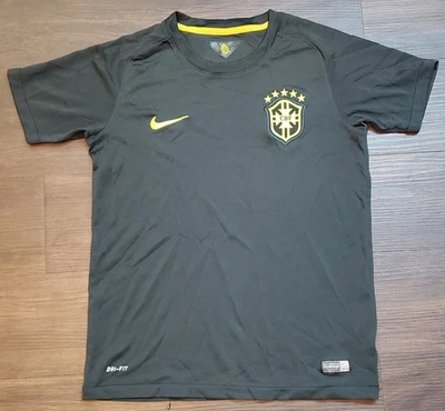 Camiseta deportiva grande de fútbol juvenil Nike Dri-Fit 2014 de Brasil CBF  Foto 1 de 4