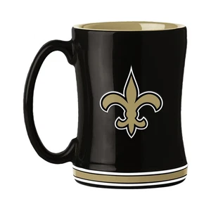 New Orleans Saints Coffee Mug 14oz Sculpted Relief Team Color - Picture 1 of 1