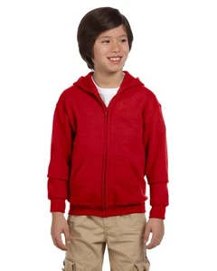 Gildan Youth Heavy Blend 8 oz. 50/50 Cotton Polyester Full-Zip Hood G186B XS-XL - Picture 1 of 9