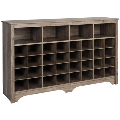 Consola de madera versátil Prepac 36 Cubby 60" en gris a la deriva Foto 1 de 4