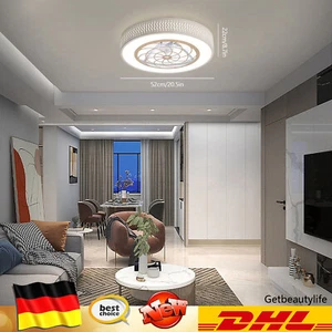 52 cm LED Deckenlüfter Deckenventilator Deckenleuchte Schlafzimmer Beleuchtung  - Bild 1 von 14