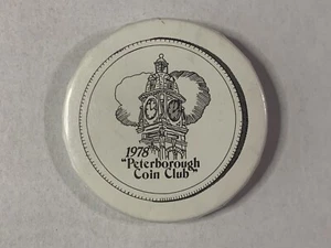 DE COLECCIÓN 1978 Peterborough Coin Club - Ontario Canadá - Botón trasero - Imagen 1 de 3