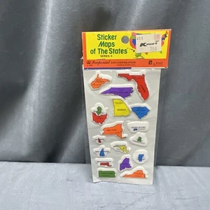 Puffy Stickers 1980 Maps Of The States Series 4 Imperial Toy Vintage Sealed Map - Picture 1 of 20