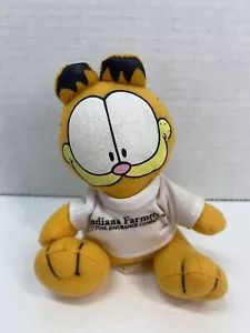 Garfield Stuffed Plush Animal wearing Indiana Farmers Insurance shirt (Read) 5in - Picture 1 of 8