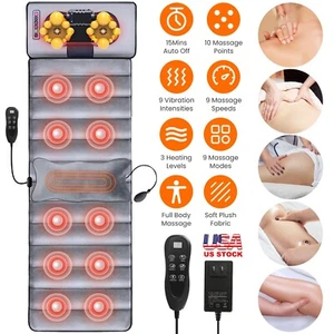 Multifunctional 9 Modes Heated Full Body Back Massage Mat Electric Heating Pad - Picture 1 of 16