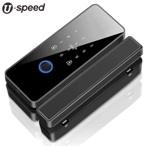 Tuya Smart Electrónico Wifi Bluetooth Vidrio Puerta Huella Dactilar Cerradura Oficina - Imagen 1 de 6