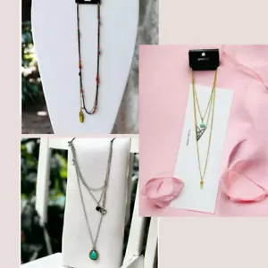 Boho Women Girls Multi-layer Long Chain Pendant Crystal Choker Necklace Jewelry - Picture 1 of 37