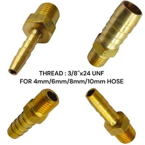 ADAPTATEUR JOINT ARRIÈRE TUYAU MÂLE LAITON 3/8''x24 UNF FILETAGE DE CONNEXION BARBELÉ FEMELLE - Photo 1/1