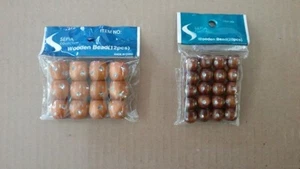 12 naturall 15mm or 20 brown 10mm wood hair beads dreadlock spacer macrame craft - Picture 1 of 3